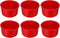 6 Pcs Round Cake Pans 4" Nonstick Quick Release Silicone Cake Mould Bakeware Tools for Baking Cupcakes Bread Pizza, Red...
