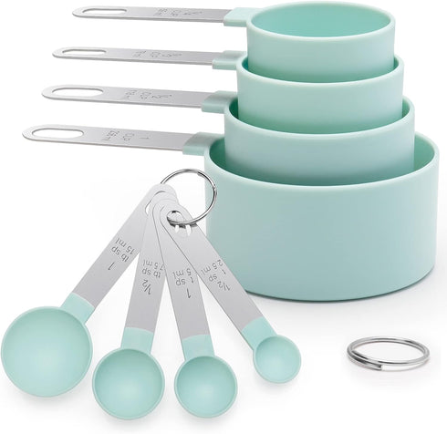 Measuring Cups and Spoons Set of 8 Pieces, nesting measuring cups for Measuring Dry or Liquid Ingredients, Stainless Steel Handle, Kitchen Gadgets...