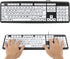 Large Print Keyboard, 104 Keys Wired USB High Contrast Keyboard with Oversized Print Letters for Visually Impaired Low Vision Individuals(Black)...