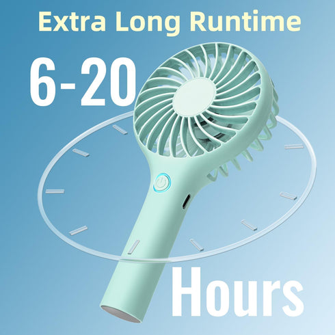 Ambandier Portable Handheld Fan, 3 Speeds Mini Portable Fan, Powerful Wind Hand Fan with Large Battery, Battery Operated Small Personal Fan for In...