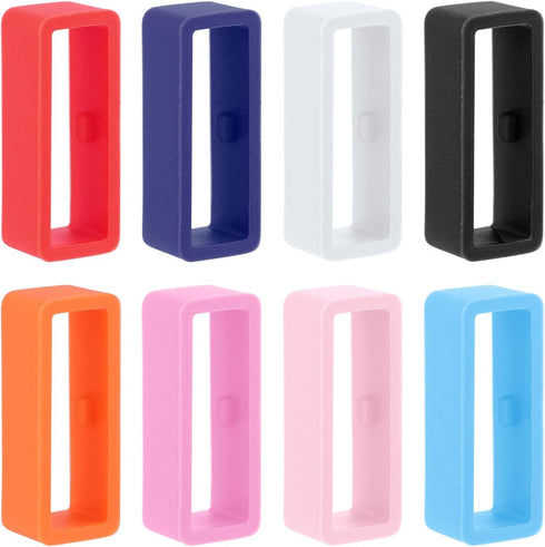 8pcs 0.79 Inch Watch Strap Holder Loop, Silicone Watch Band Keeper Multi Colors Holder Loops Watch Band Loop Watch Fastener Rings for Smartwatch B...
