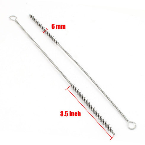 YXQ Tube Wire Brush Stainless Steel Bottle 6mmx10.2inch Long-Handle Stiff Bristle Cleaning 6Pcs...