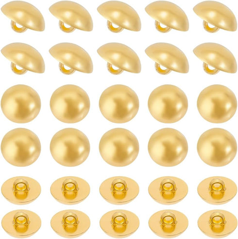 UNICRAFTALE 100Pcs 18mm Diameter 1-Hole Plating Acrylic Dome Shank Buttons Golden Half Round Sewing Buttons for Men Women DIY Shirt Woolen Coats S...