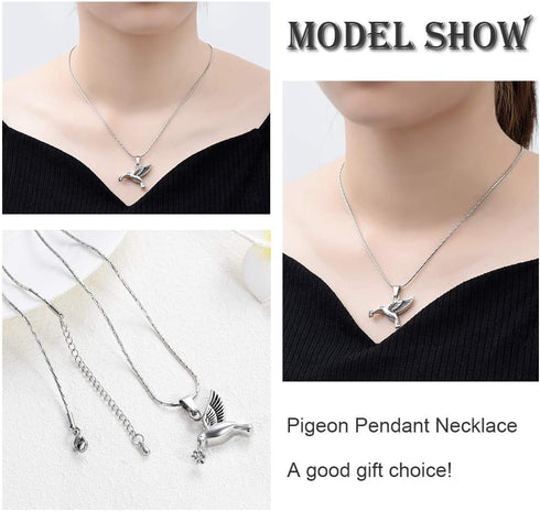 constantlife Hummingbird Cremation Jewelry Keepsake Stainless Steel Human Pet Urn Necklace for Ashes for Women Men Memorial Pendant...
