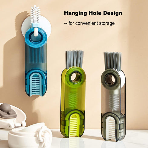 3 in 1 Multifunctional Cleaning Brush Tiny Bottle Cup Lid Brush Straw Cleaner Tools Multi-Functional Crevice Cleaning Brush Home Kitchen Cleaning ...