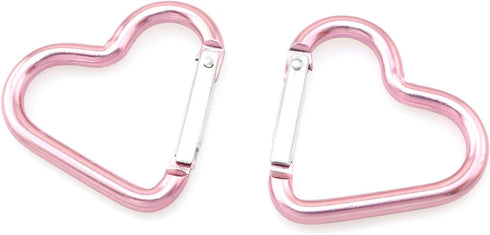 10pcs Heart-Shaped Aluminum Snap Hook Clip Key Holder, Keychain Clip (Light Pink)...