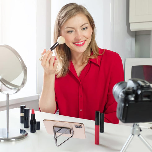 Cobee Cell Phone Ring Holder Finger Kickstand, 360° Rotation Foldable Metal Ultra-Thin Cellphone Back Grip Stand Adjustable Phone Holders for Magn...