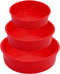 Round Cake Pans Silicone Molds for Baking, Red, Set of 3, Bakeware Pan for Layer Cakes, Cheese Cakes, Bread, Chiffon and Rainbow CakeNonstick&Quic...