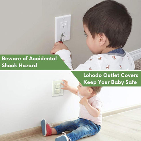 Outlet Covers Baby Proofing Socket Protectors Child Safety Plug Caps Difficult for Toddler to Remove Electric Shock Guard for US 3-Prong White 40 ...