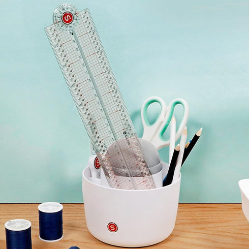 SINGER 24-Inch Folding Ruler with Precision Marking & Grid Lines for Sewing, Quilting, Crafting & Patternmaking - Clear Metric Ruler - Zero-Center...