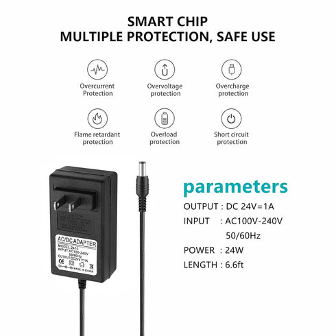 EM26 Massage Gun Charger 24V 1A Power Supply Adapter Replacement for Toloco EM 26, AERLANG EM8 EM9 EM10 EM11 EM12 EM13, Legiral Le3, Vybe Pro, Dar...