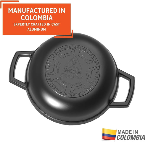 IMUSA Traditional Colombian Mini Nonstick Caldero (Dutch Oven) for Cooking and Serving, 0.7 Quart, Silver,Black...