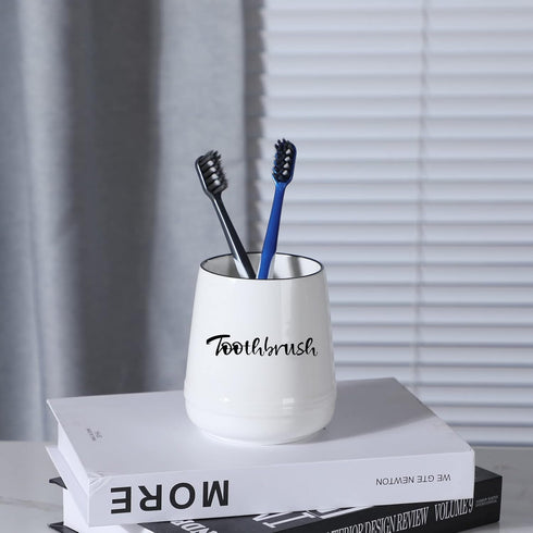 LEETOYI Porcelain Toothbrush Holder for Bathroom Vanity and Countertop, Brushing Holder Easy to Clean (White)...