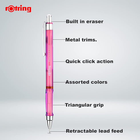 rOtring Visuclick Mechanical Pencil 0.5 mm Box of 2 with 24 HB Leads...