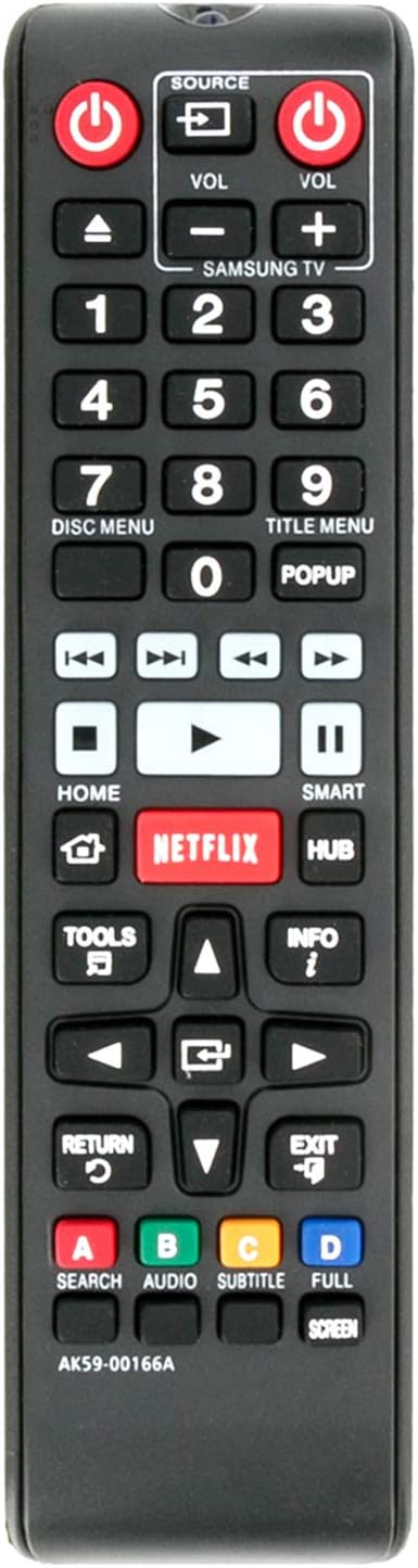 AK59-00166A Replacement Remote Control fit for Samsung Blu-ray Player BD-FM59C/ZA BD-FM59/ZA BD-F5900/ZA BD-F7500/ZA BD-FM59C BD-FM59 BD-F5900 BD-...