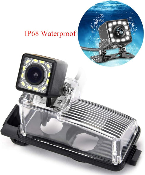 12 LED Adjustable Angle Car Rear View Camera for Nissan Tiida/Versa Hatchback/Grand Livina/Pulsar/Fairlady Z & Vehicle Camera Waterproof Reversing...
