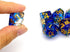Blue Resin DND Dice Set Polyhedral D&D Dragon Dice for Dungeons and Dragons Gifts Pathfinder Shadowrun Role Playing Games-Navy Blue Clear Gold Fla...