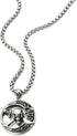 COOLSTEELANDBEYOND Stainless Steel Large Circle Pirate Skull Pendant Necklace for Men, 30 in Chain, Gothic Tribal...