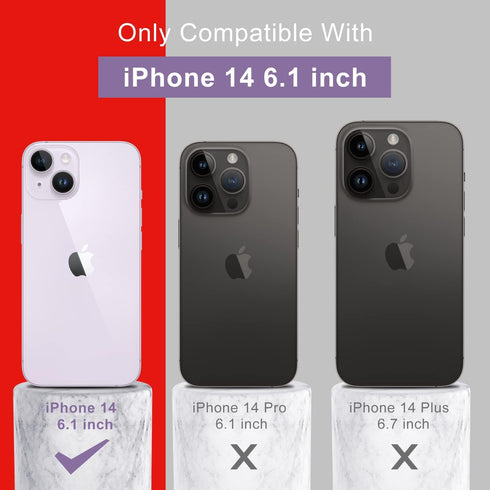 DEENAKIN Compatible with iPhone 14 Case - Enhanced Camera Protection and Screen Protector - Soft Liquid Silicone Cover - Slim Fit Protective Phone...