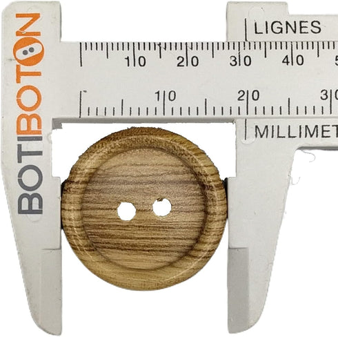 Olive Wood Buttons - 2 holes / 5 sizes - (12, 15, 18, 20 y 25 mm) - Manufactured in EUROPE (20 mm)...