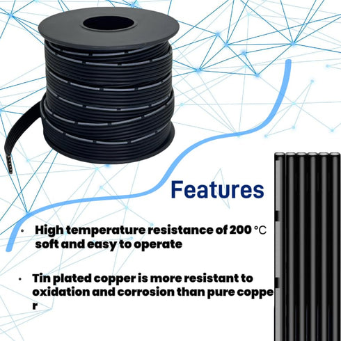28 Gauge 6Pin Silicone Ribbon Cable, 28 AWG Flat Flexible Cable Electrical Wire, 25Ft/7.5m Length Stranded Tinned Copper Wire, Silicone Insulation...