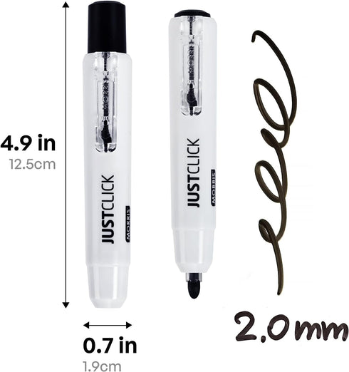 carrotez Retractable Dry Erase Markers, Low Odor White Board Markers, Bullet Tip, Thick Barrel, 12 Count, Black...
