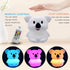Koala Night Light for Kids Silicone Bedside Bedroom Lighting, Baby Nursery Light Sleeping NightLights, Color Changing Lamps - Eye Caring, Adjustab...