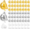 1 Box 40Pcs Earring Converter Brass Clip on Earrings & 40Pcs Ear Cushions Gold Silver Non-Pierced Earrings Components with Loop Jewelry Findings f...