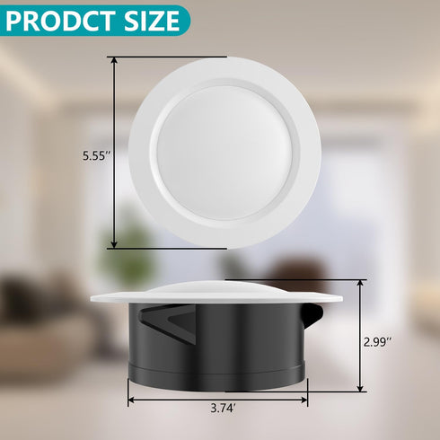 4 Inch Round Vent Cover, 8 PCS ABS Adjustable Soffit Vents, White Ceiling Vent Covers for Living Room, Closet, Kitchen, Bathroom, Office Ventilati...