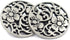 Bezelry 12 Pieces Vine Flower Metal Shank Buttons. 20mm (3/4 inch) (Antique Silver)...
