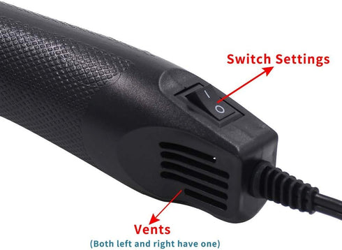 Heat Gun, Hot Air Gun Tools Shrink Gun with Stand For DIY Embossing And Drying Paint Multi-Purpose Electric Heating Nozzle 300W 110V (Black,Black)...