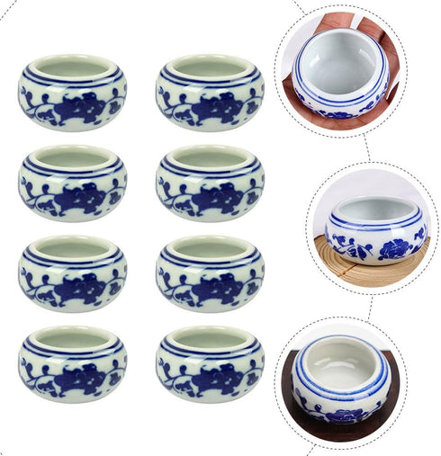 SEWACC 8pcs Ceramic Ink Dish Chinese Calligraphy Ink Dish Porcelain Inkwell Dish Painting Dish for Chinese Calligraphy and Sumi-e Painting Pottery...