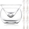 Glass Caviar Chiller Server Set Plus 6 Pcs Caviar Spoons Caviar Serving Set 2.76 to 3.54 Inches Mother of Pearl Spoon Shell Spoon Round Handle, Un...