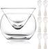 Glass Caviar Chiller Server Set Plus 6 Pcs Caviar Spoons Caviar Serving Set 2.76 to 3.54 Inches Mother of Pearl Spoon Shell Spoon Round Handle, Un...