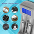 Rechargeable Batteries Charger AA AAA C with Smart LCD Display,Universal Battery Charger Lithium/Ni-Mh/Ni-Cd Rechargeable Coin Battery Charger Lir...