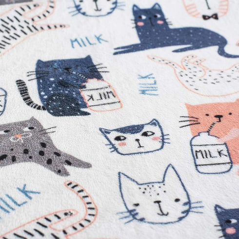 Unisex Lightweight Comfortable Super Soft Plush Minky Baby Blanket in 30x40, Newborn Receiving CAT Baby boy Girl Blankets with Dotted Backing, Tod...
