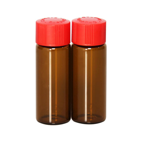 8 Pcs 20ml Glass Vials with Screw Caps, 4 Colors Caps, Amber Glass Vials, Leak-Proof Glass Bottle...
