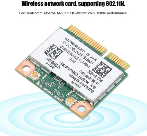 ASHATA Network Card,for Qualcomm AR9565 QCWB335 150M Mini PCI-E Bluetooth Wireless Network Card Universal, 2.4G Bluetooth Network Card for HP/DELL...