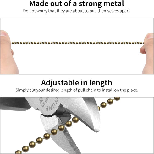 Pull Chain Extension for Ceiling Fans and Light Fixture, 59-inch Long with 6 Matching Connectors (Bronze)...