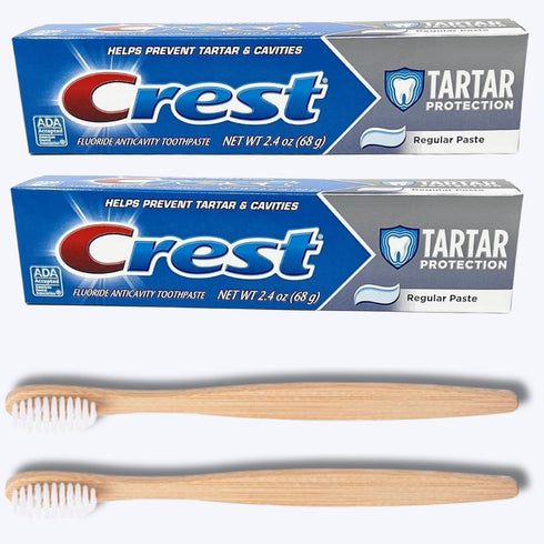 Cute things and CC Mouth care bundle: includes Crest Tartar Protection & Anticavity Toothpaste with Fluoride, Regular Paste, 2.4oz (2-Pack) with 2...