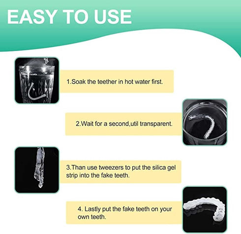 2 Pairs,Men's and Women's Temporary Cosmetic Confident Smile...