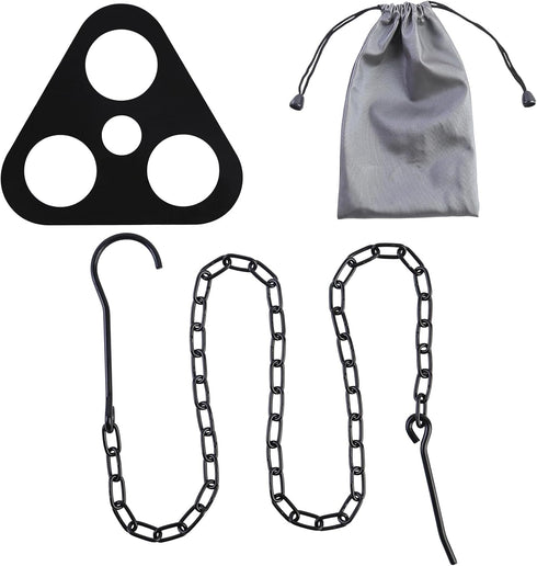 Camping Tripod Board-camping essentials?Turn Branches into Campfire Tripod ?fire pit grill?with Adjustable Chain for Hanging Cookware,Portable Cam...