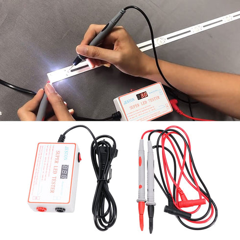 LED Light and TV Backlight Tester, 0-300V Adaptive Voltage LED Strip Lamp Beads Light Source Testing Tool with Gold Plated Pin & Power Cable fits ...