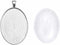 Julie Wang 10 Sets Silver Assorted Oval Setting Bezel Tray Pendant Blanks With Glass Cabochon 40x30mm...