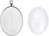Julie Wang 10 Sets Silver Assorted Oval Setting Bezel Tray Pendant Blanks With Glass Cabochon 40x30mm...
