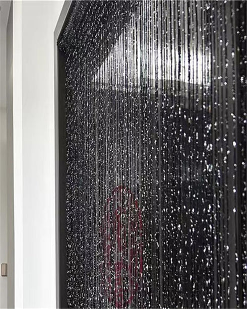 ave split Decorative Door String Curtain Wall Panel Fringe Window Panel Drapes Room Divider Blind Divider Tassel Screen Home 100cm*200cm (black1)...
