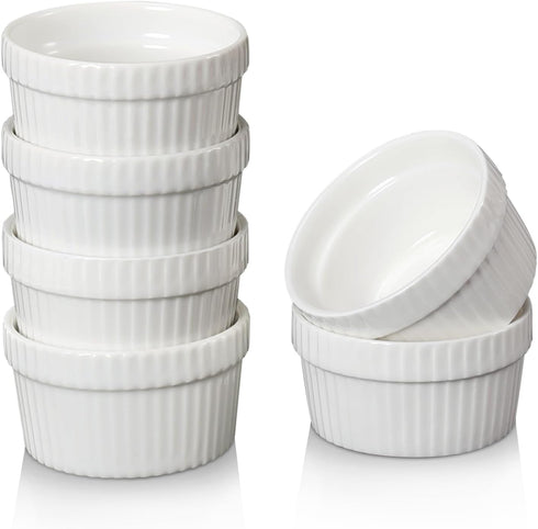 Mini Ramekins 1.5 oz, Vidalenta Dipping Sauce Cups, Tiny Ramekins Dip Bowl Porcelain Souffle Dish Set of 6, Small Ramekins Dessert Cups Small Bowl...