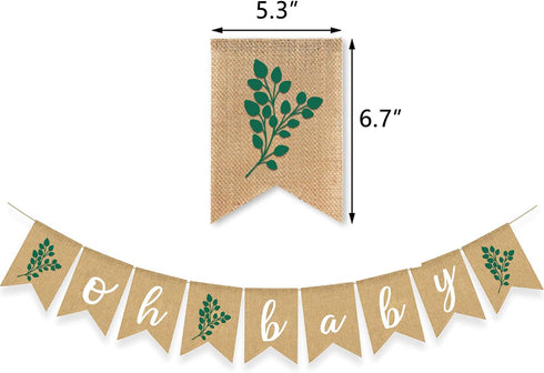 Greenery Baby Shower Banner Eucalyptus leaves Burlap garlands Plant Gender Neutral party decoration...