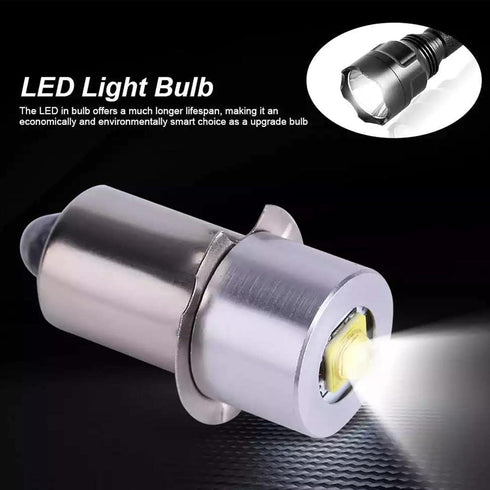 1Pc Silver P13.5S Mag Light LED Bulb 3-6 C&D Cells Torch Flashlight LED Converter 6V White 12V 3V 9V 18V White/Warm 24V 4.5V LED Bulbs Handheld Fl...