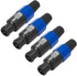 4 Pack Professional SpeakON Speaker Adapter Connectors - Audio Speaker Plug Twist Lock 4 Pole Compatible with Neutrik SpeakON NA4LJ, NA4LJX, NL4MP...